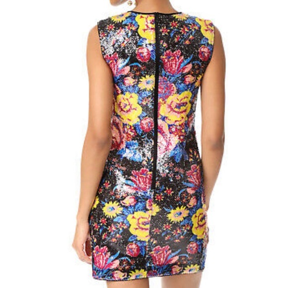 DVF Bournier Floral Sequin Sleeveless Mini Dress - Picture 3 of 4